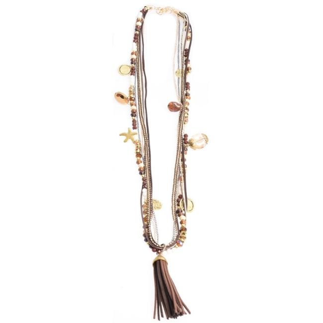 COLLAR LARGO CUENTAS COLG. FLECO