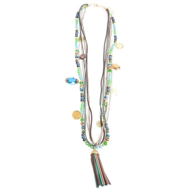 COLLAR LARGO CUENTAS COLG. FLECO