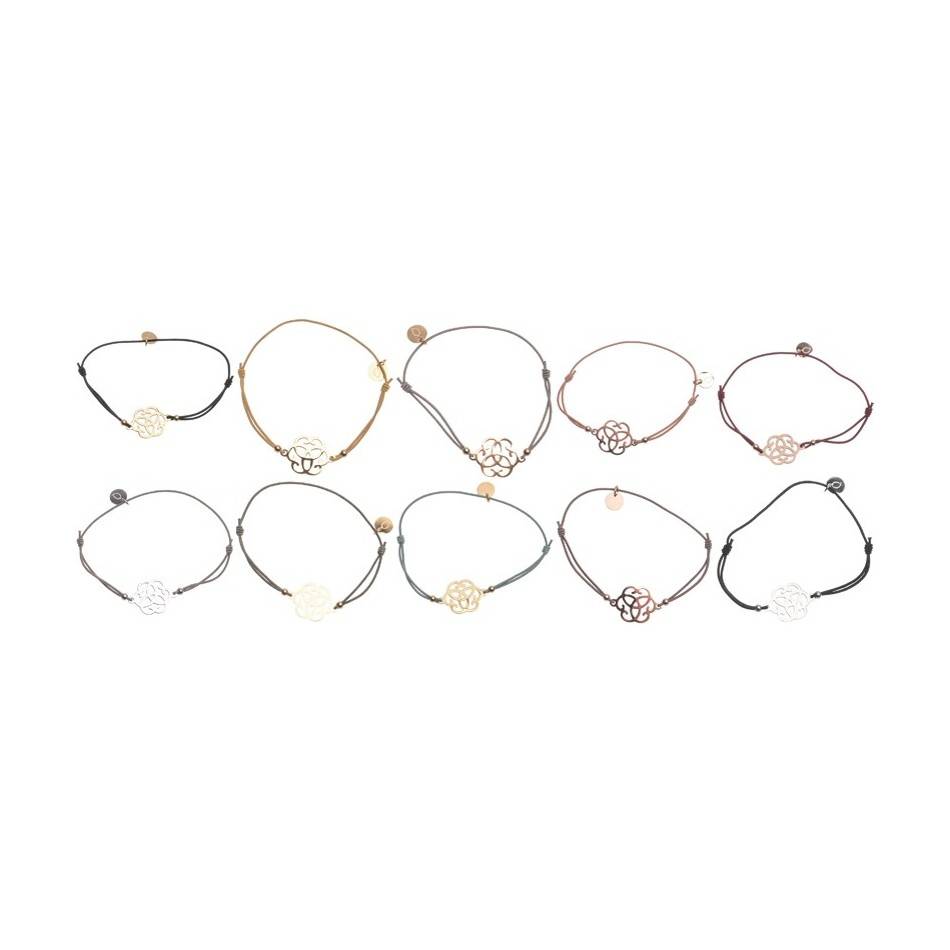 ELASTIC STEEL BRACELET WITH OPENWORK FLOWER
