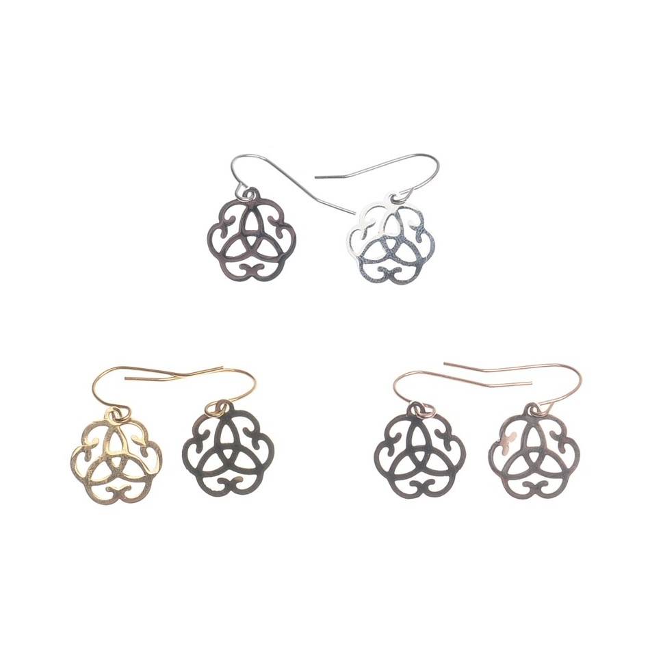 PENDIENTES ACERO FLOR CALADA