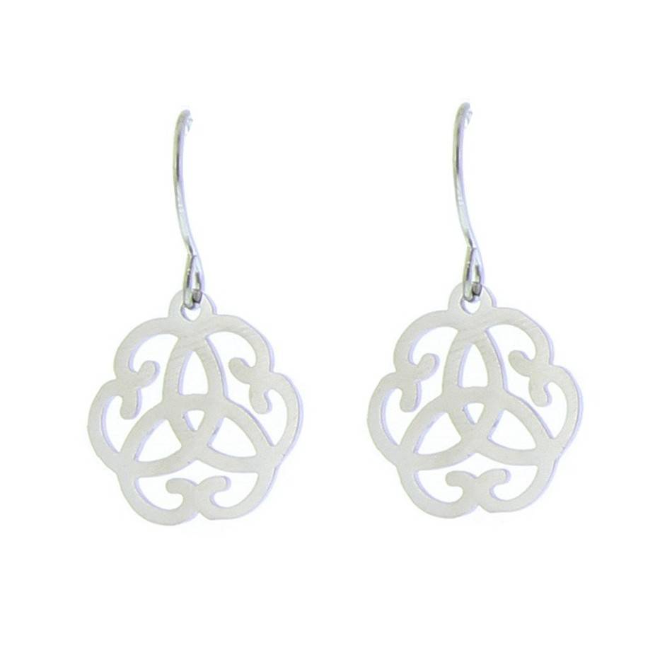 PENDIENTES ACERO FLOR CALADA