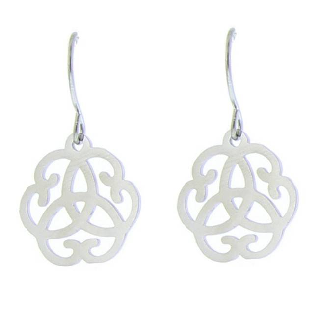 PENDIENTES ACERO FLOR CALADA