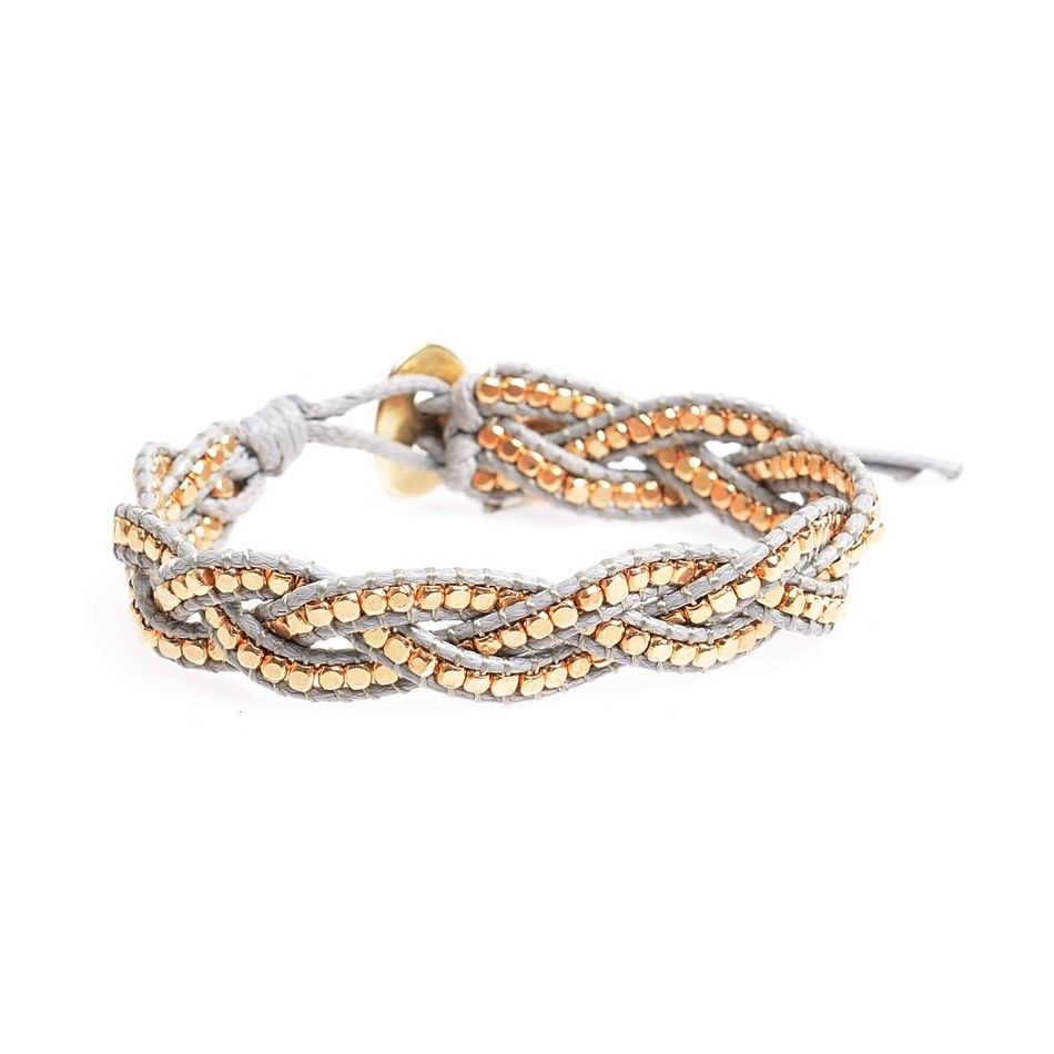 PULSERA TRENZADA CUENTAS