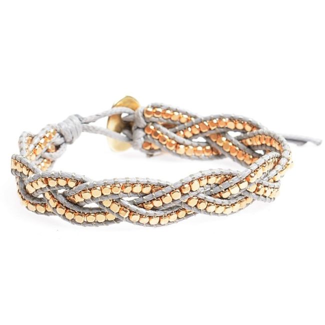 PULSERA TRENZADA CUENTAS