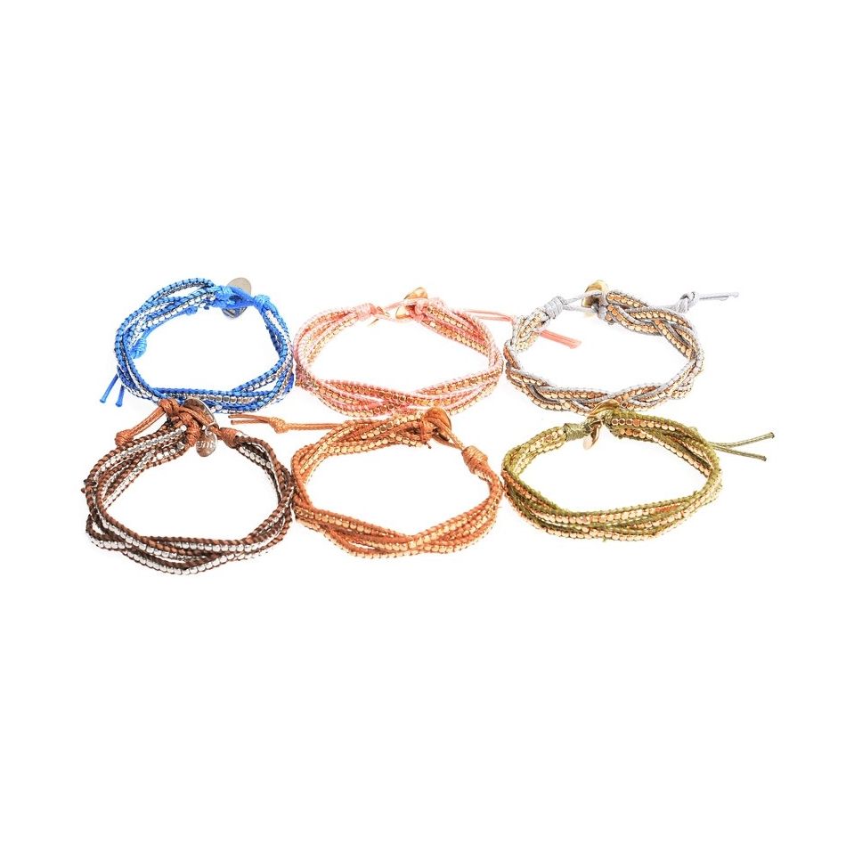 PULSERA TRENZADA CUENTAS