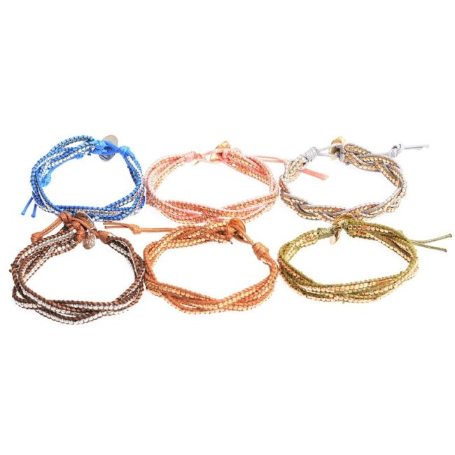 PULSERA TRENZADA CUENTAS