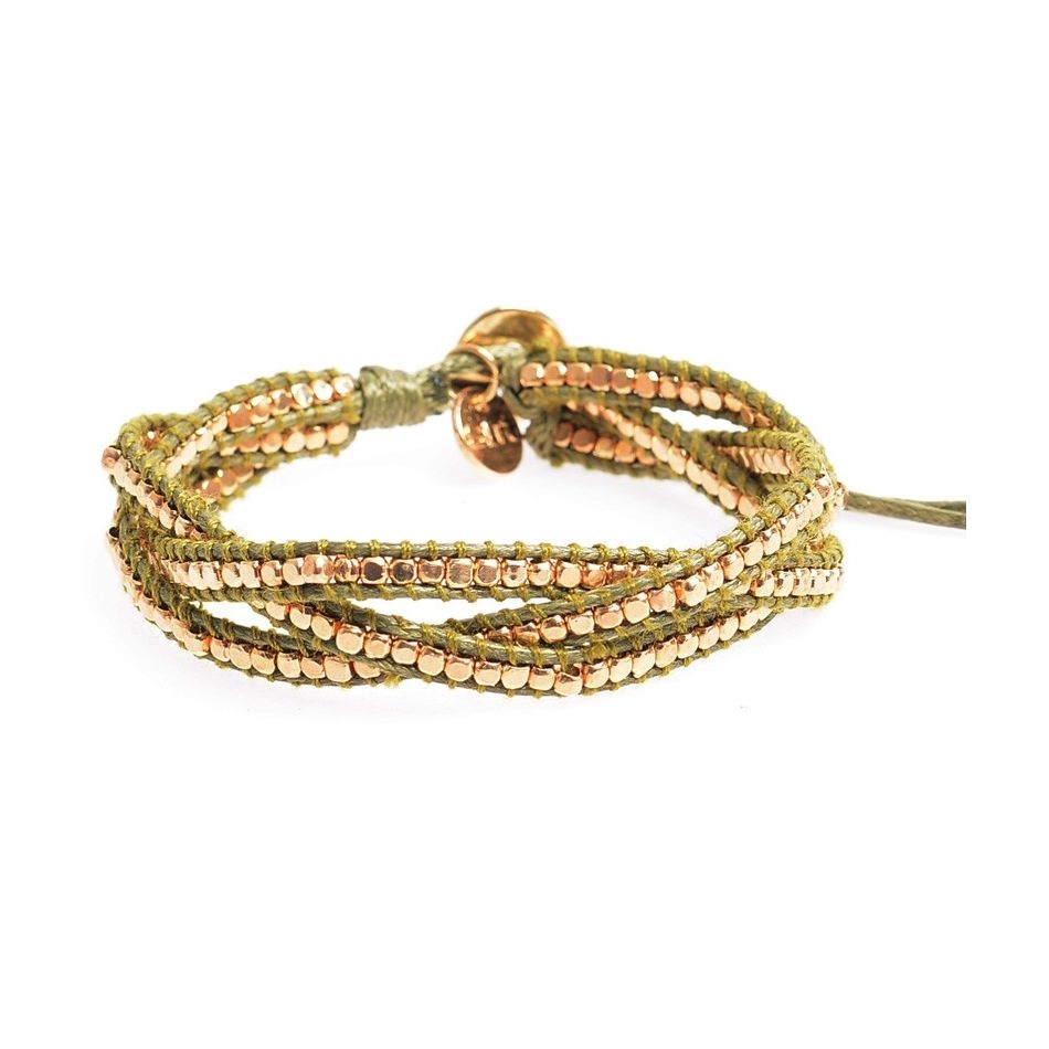 PULSERA TRENZADA CUENTAS