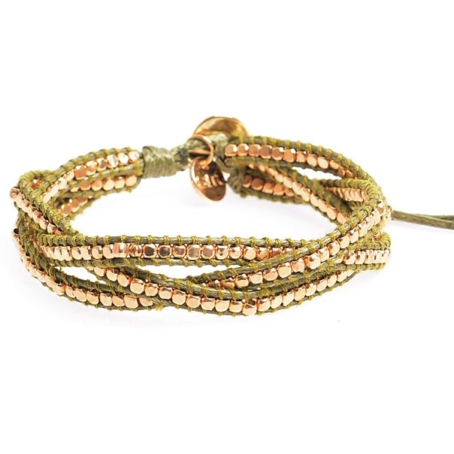 PULSERA TRENZADA CUENTAS