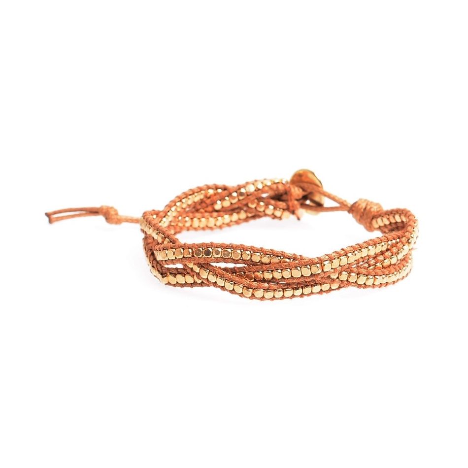 PULSERA TRENZADA CUENTAS
