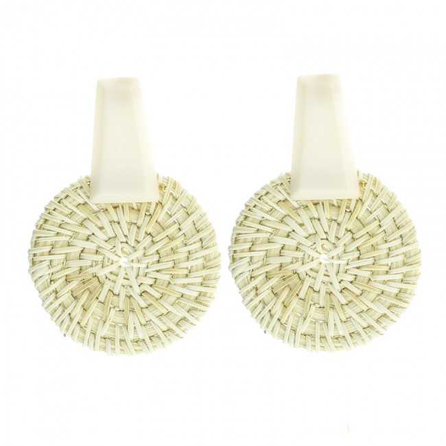 BAMBOO MEDALLION RESIN EARRINGS