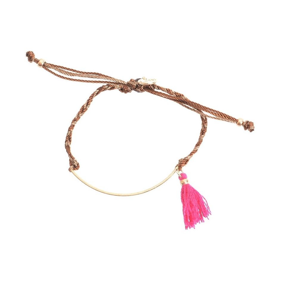 FRINGED METAL MACRAME BRACELET