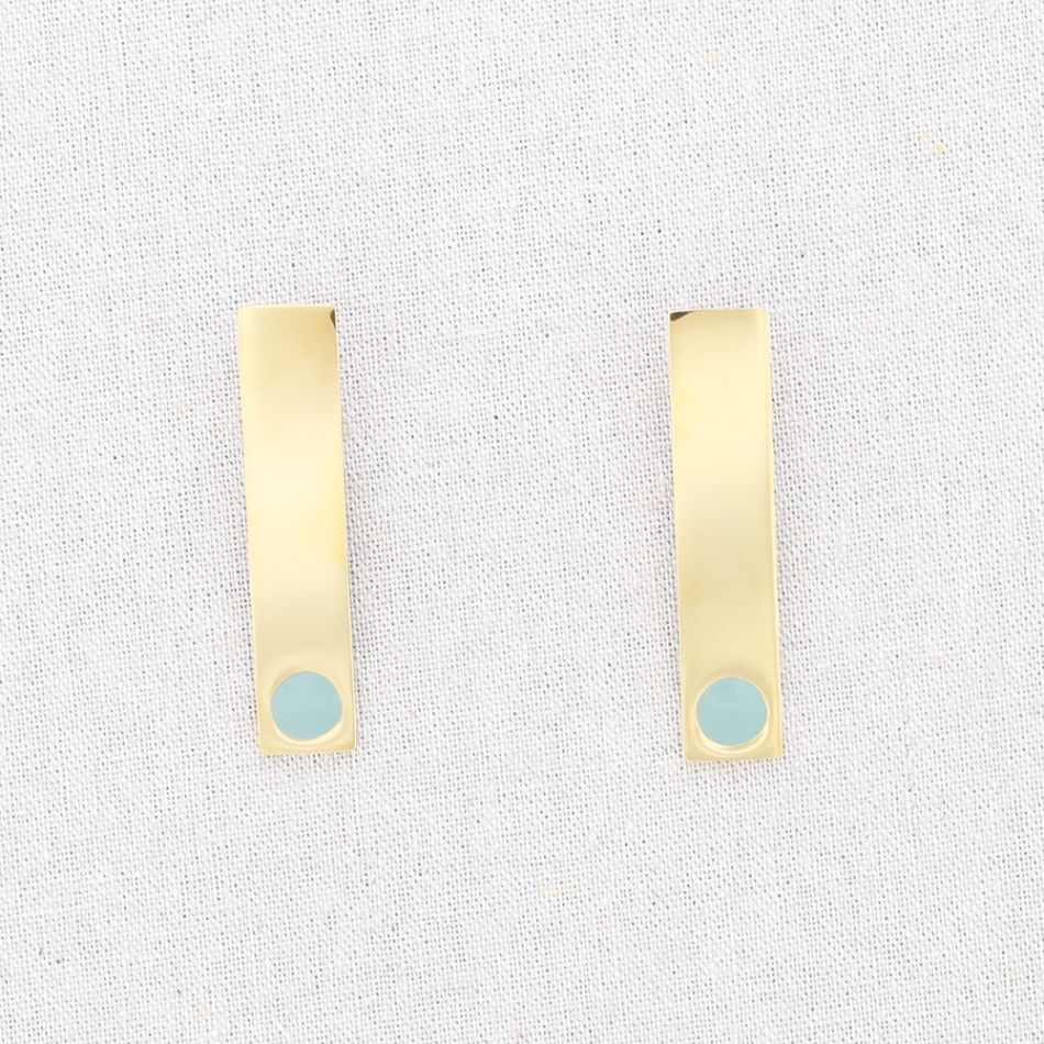 PENDIENTES ACERO TIRA PUNTO ESMALTE