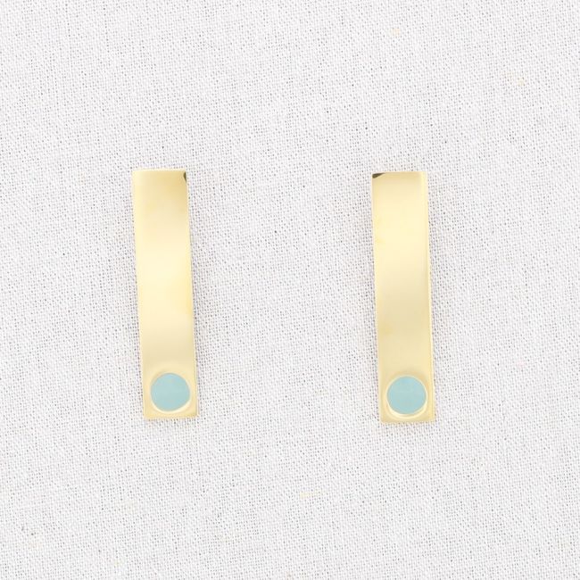 STEEL EARRINGS ENAMEL POINT STRIP