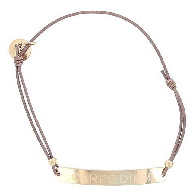 ELASTIC STEEL BRACELET WITH CARPE DIEM STRIP