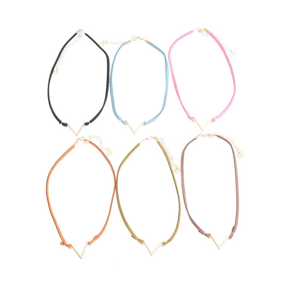 SUEDE PENDANT SHORT NECKLACE
