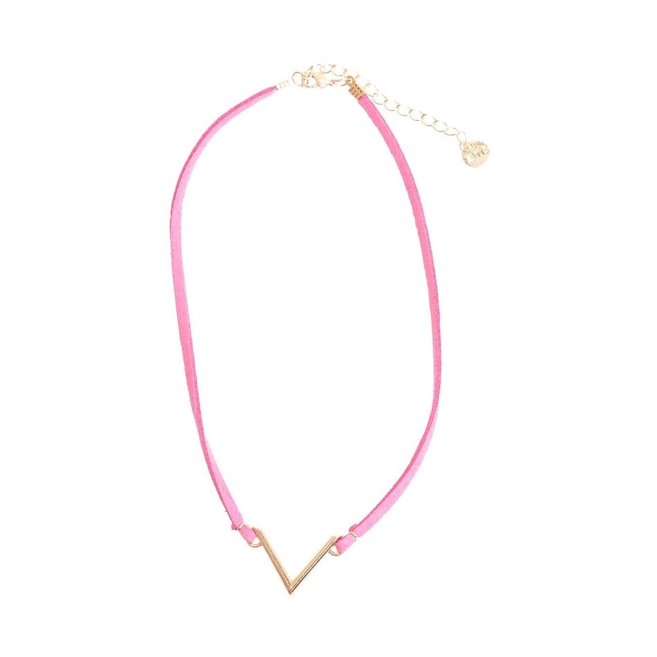 SUEDE PENDANT SHORT NECKLACE