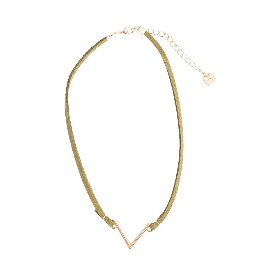 SUEDE PENDANT SHORT NECKLACE
