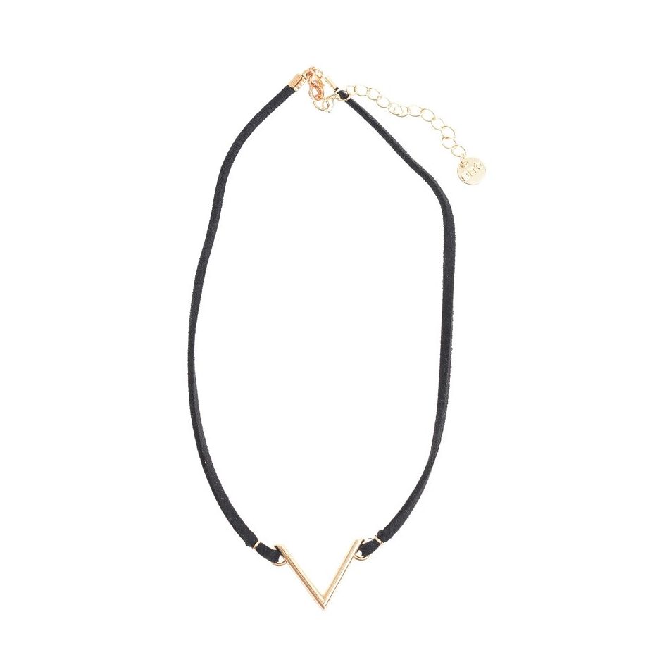 SUEDE PENDANT SHORT NECKLACE