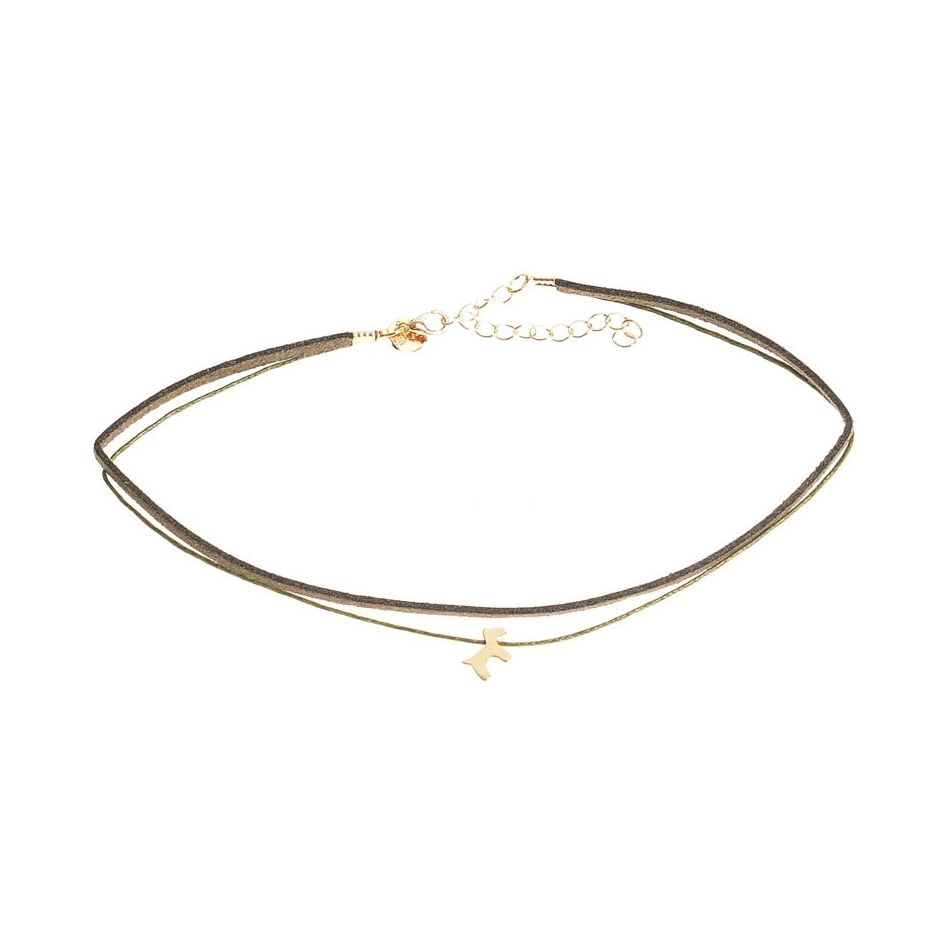 SUEDE PENDANT SHORT NECKLACE