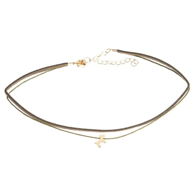 SUEDE PENDANT SHORT NECKLACE