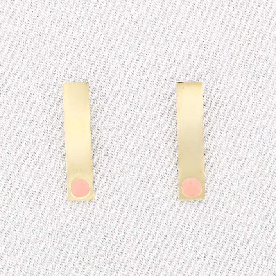PENDIENTES ACERO TIRA PUNTO ESMALTE