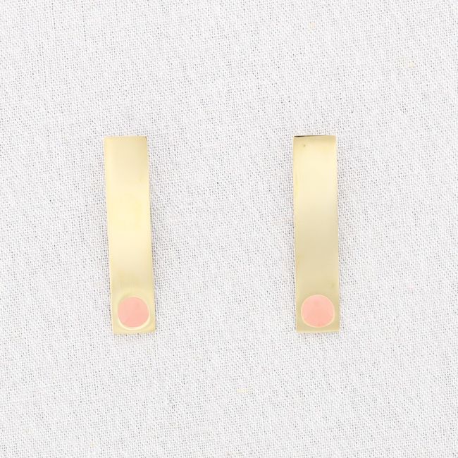 PENDIENTES ACERO TIRA PUNTO ESMALTE
