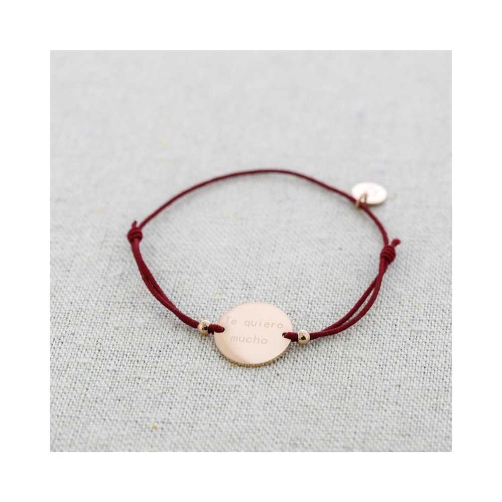 ELASTIC STEEL MEDAL BRACELET "TE QUIERO MUCHO"