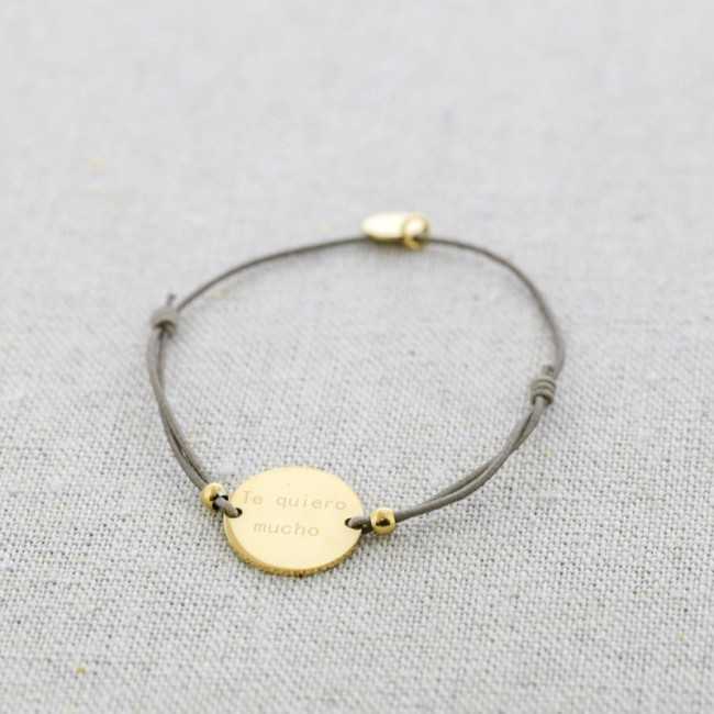 ELASTIC STEEL MEDAL BRACELET "TE QUIERO MUCHO"