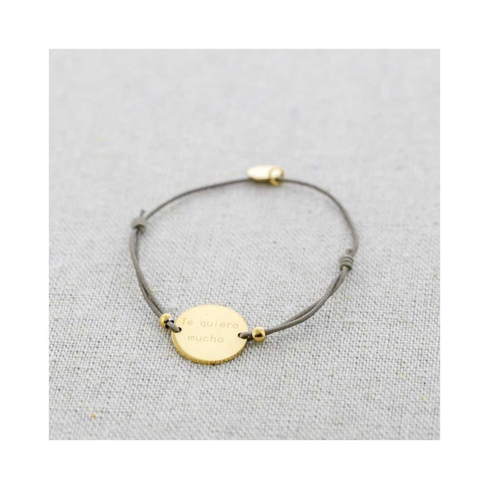 ELASTIC STEEL MEDAL BRACELET "TE QUIERO MUCHO"