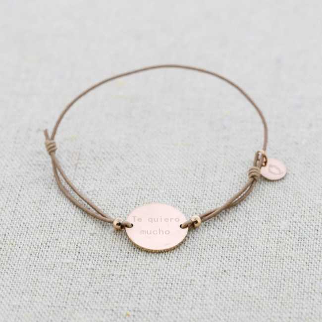 ELASTIC STEEL MEDAL BRACELET "TE QUIERO MUCHO"