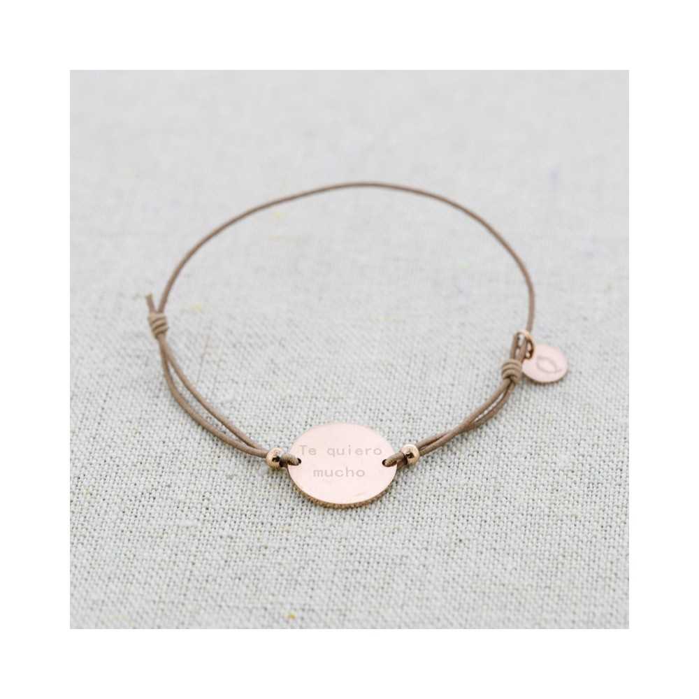 ELASTIC STEEL MEDAL BRACELET "TE QUIERO MUCHO"