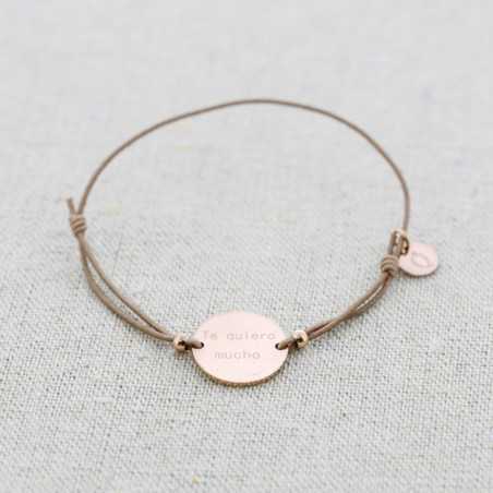 ELASTIC STEEL MEDAL BRACELET "TE QUIERO MUCHO"