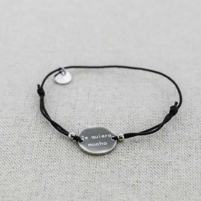 ELASTIC STEEL MEDAL BRACELET "TE QUIERO MUCHO"