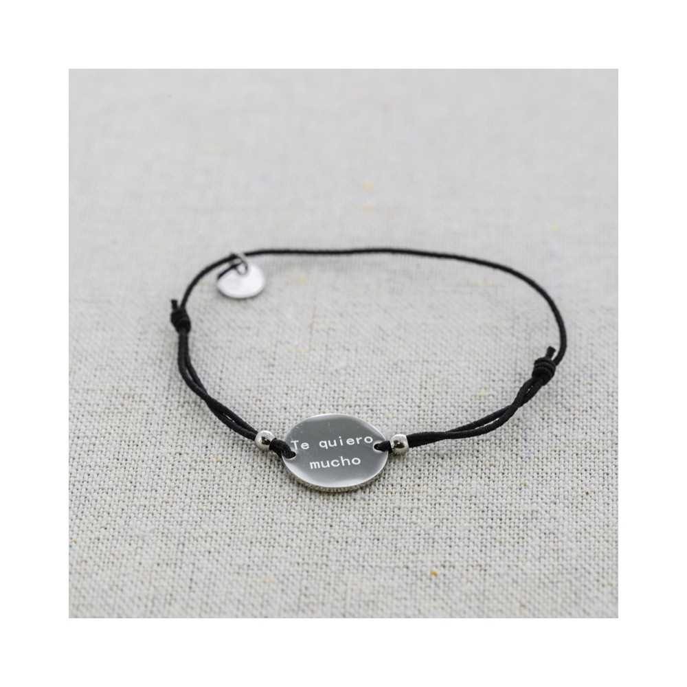 ELASTIC STEEL MEDAL BRACELET "TE QUIERO MUCHO"