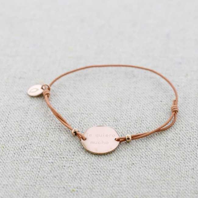 ELASTIC STEEL MEDAL BRACELET "TE QUIERO MUCHO"