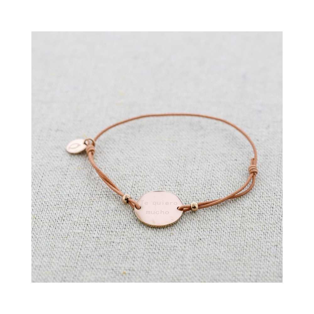 ELASTIC STEEL MEDAL BRACELET "TE QUIERO MUCHO"