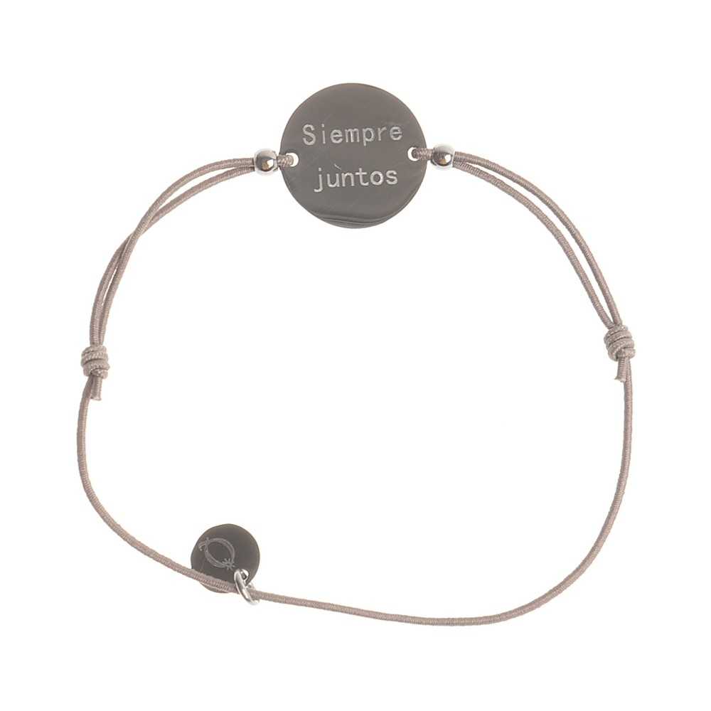 ELASTIC STEEL BRACELET WITH ALWAYS TOGETHER MEDAL