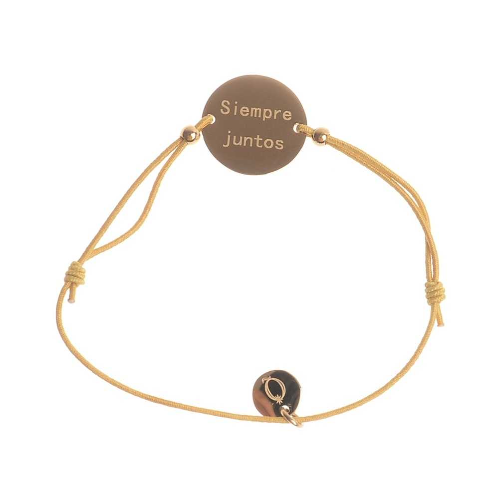 ELASTIC STEEL BRACELET WITH ALWAYS TOGETHER MEDAL