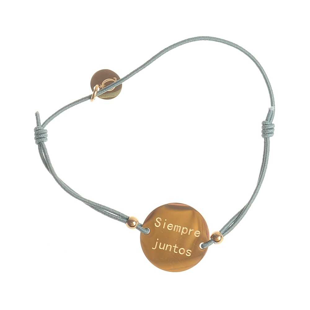 ELASTIC STEEL BRACELET WITH ALWAYS TOGETHER MEDAL