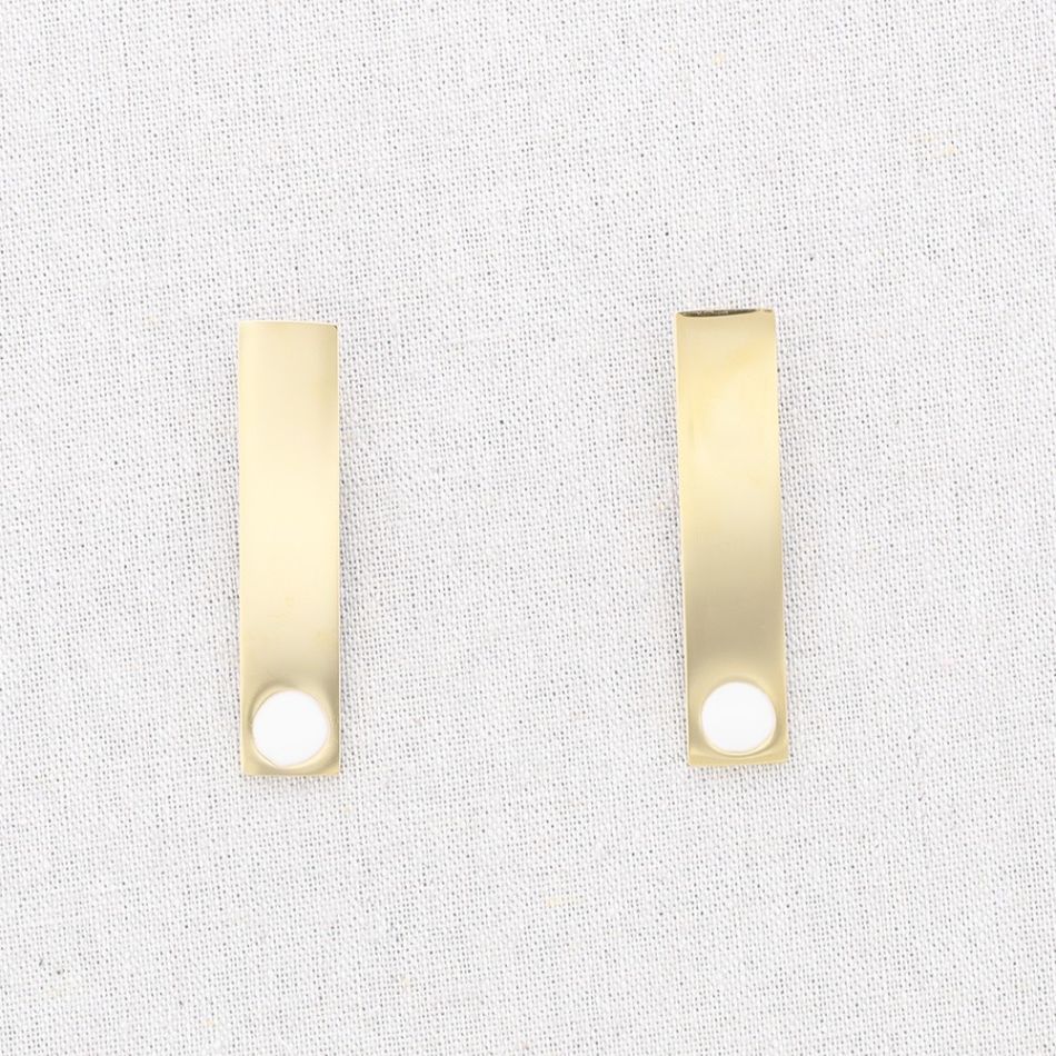 PENDIENTES ACERO TIRA PUNTO ESMALTE