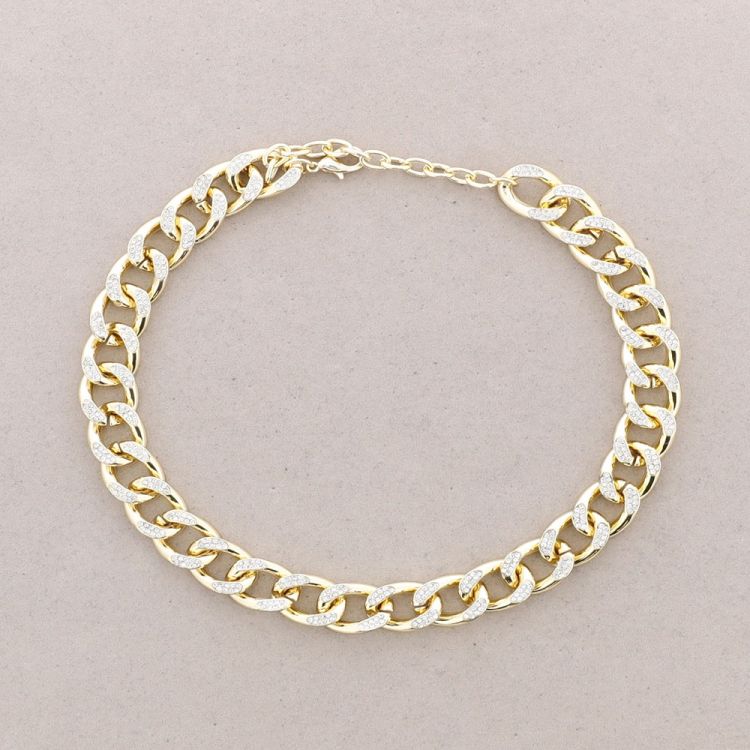 CRYSTAL METAL LINKS SHORT NECKLACE 2