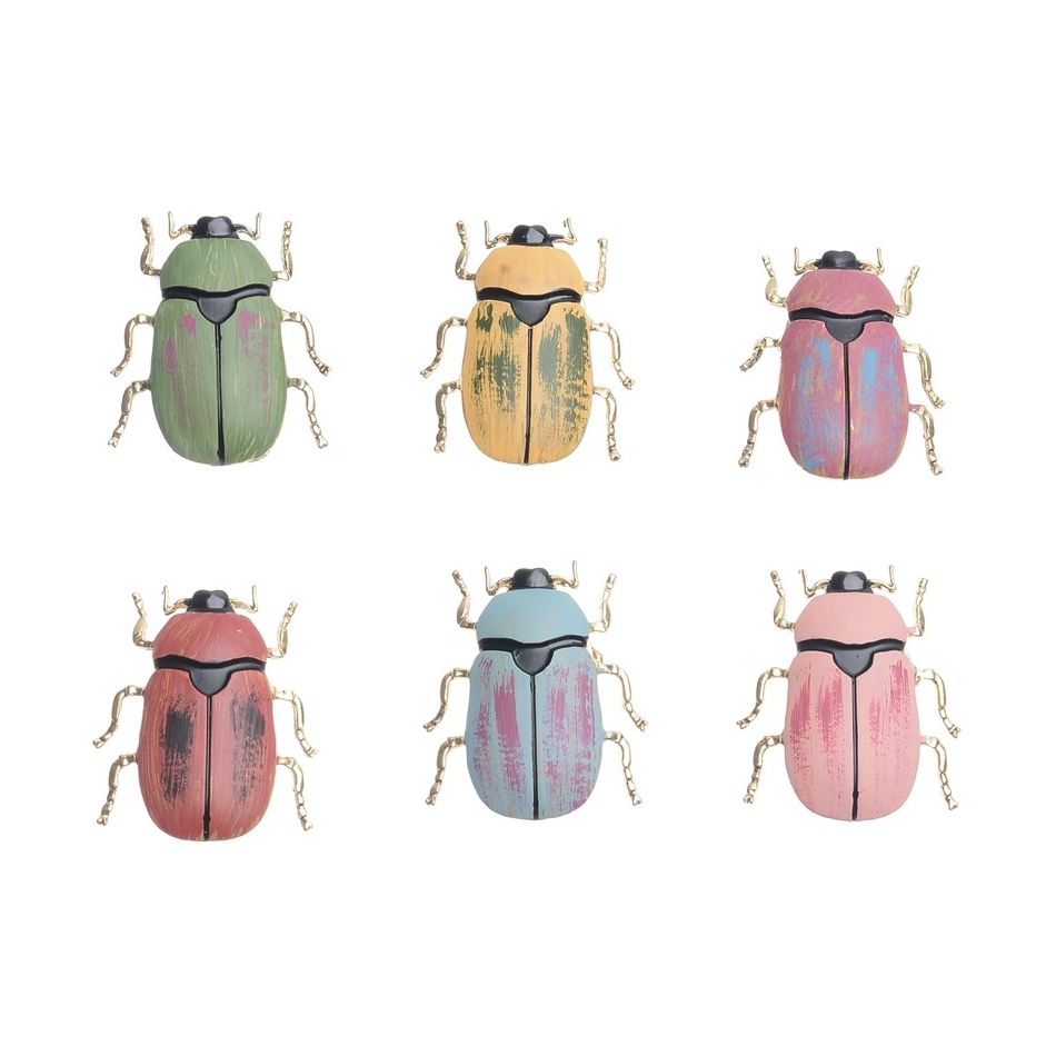 MATT ENAMEL METAL INSECT MAGNET BROOCH