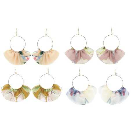 FABRIC FAN EARRINGS