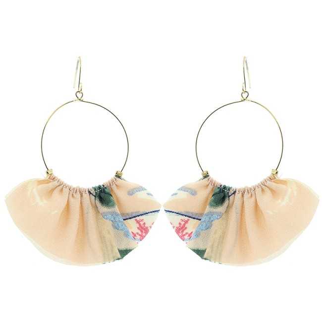 FABRIC FAN EARRINGS