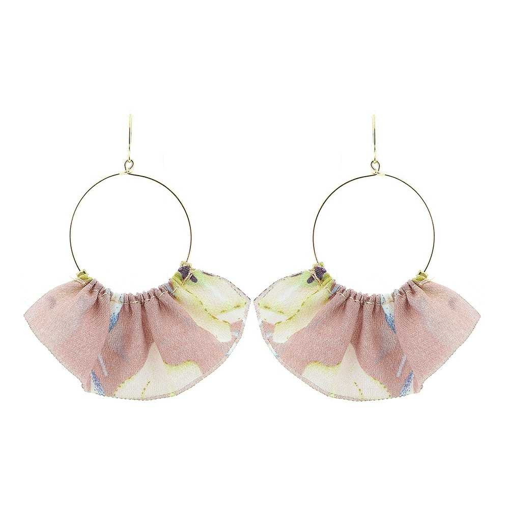 FABRIC FAN EARRINGS