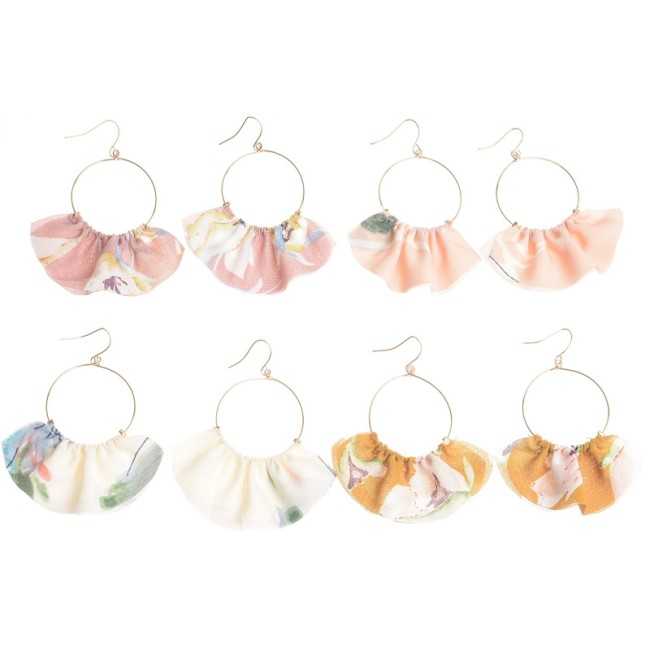 FABRIC FAN EARRINGS