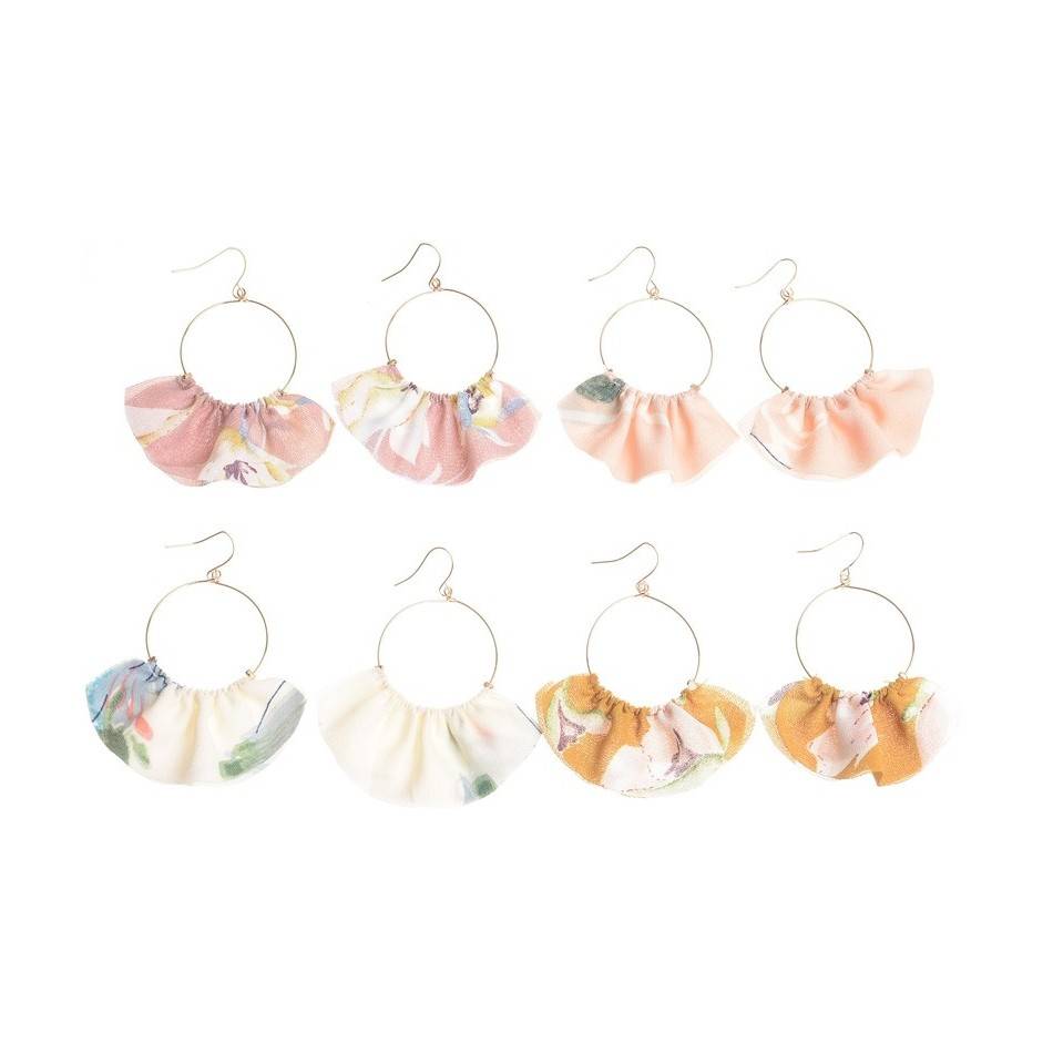 FABRIC FAN EARRINGS