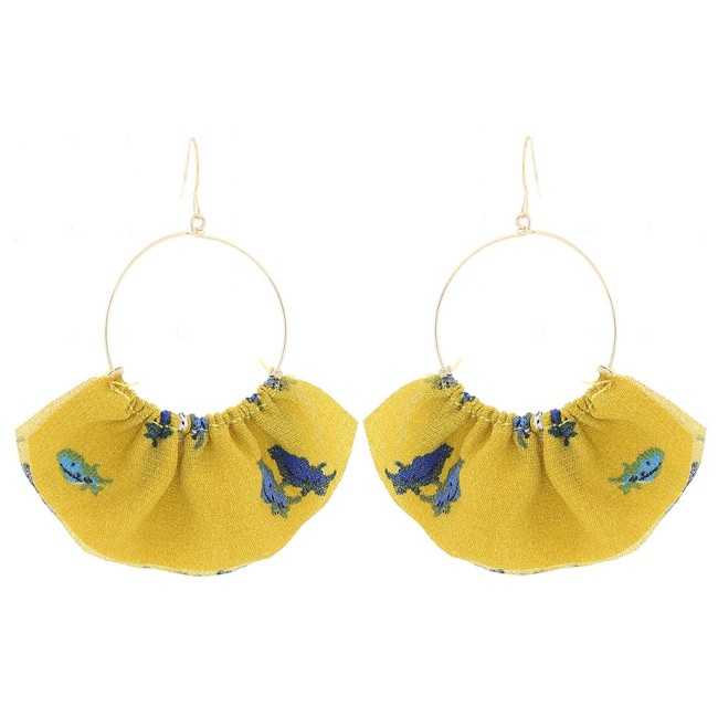 FABRIC FAN EARRINGS