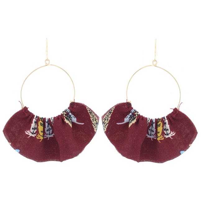 FABRIC FAN EARRINGS