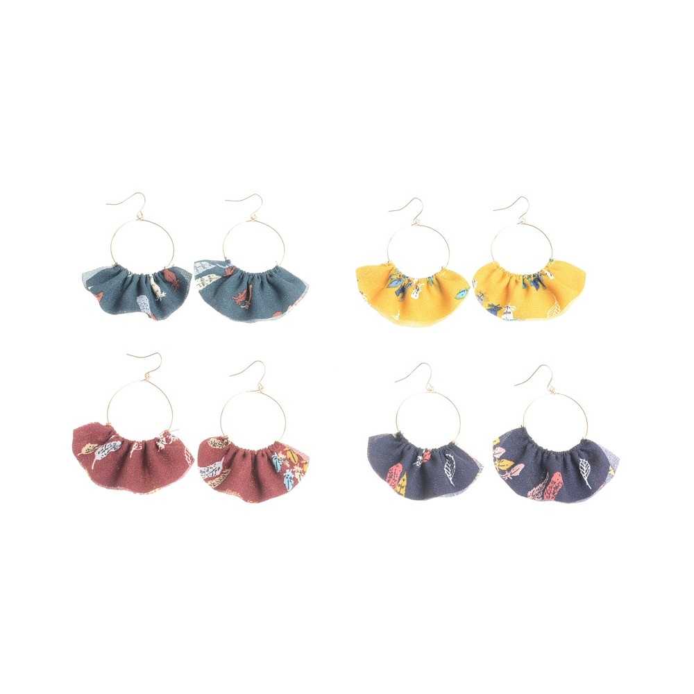 FABRIC FAN EARRINGS